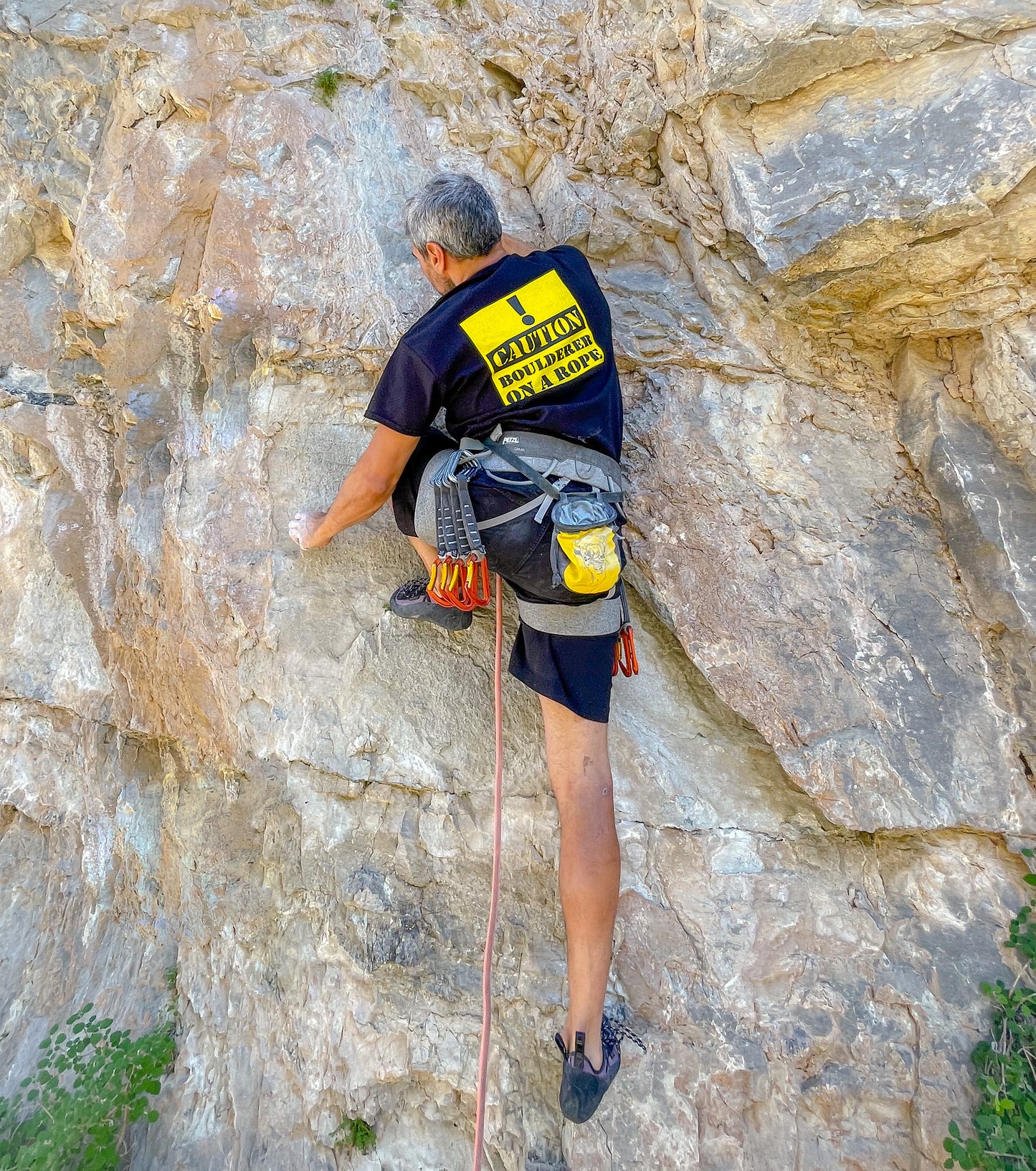 Caution! Boulderer on a Rope! Men's/Unisex Tee